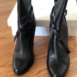 VERSACE black booties size 10